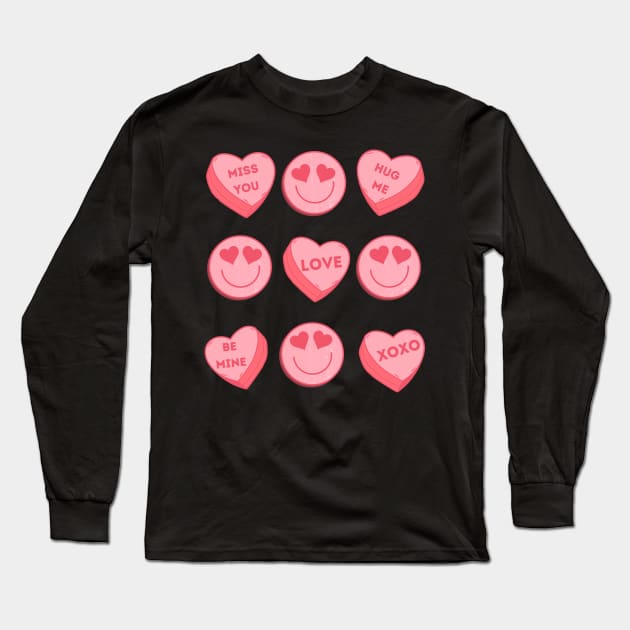 Miss You Hug Me Love Be Mine Xoxo Pink Heart Valentine Long Sleeve T-Shirt by Bestworker
